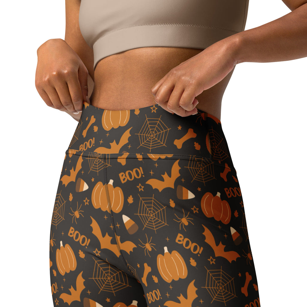 Women's Dark Orange Halloween Buttery Soft Yoga Leggings - Quick Drying, High Waisted Comfort