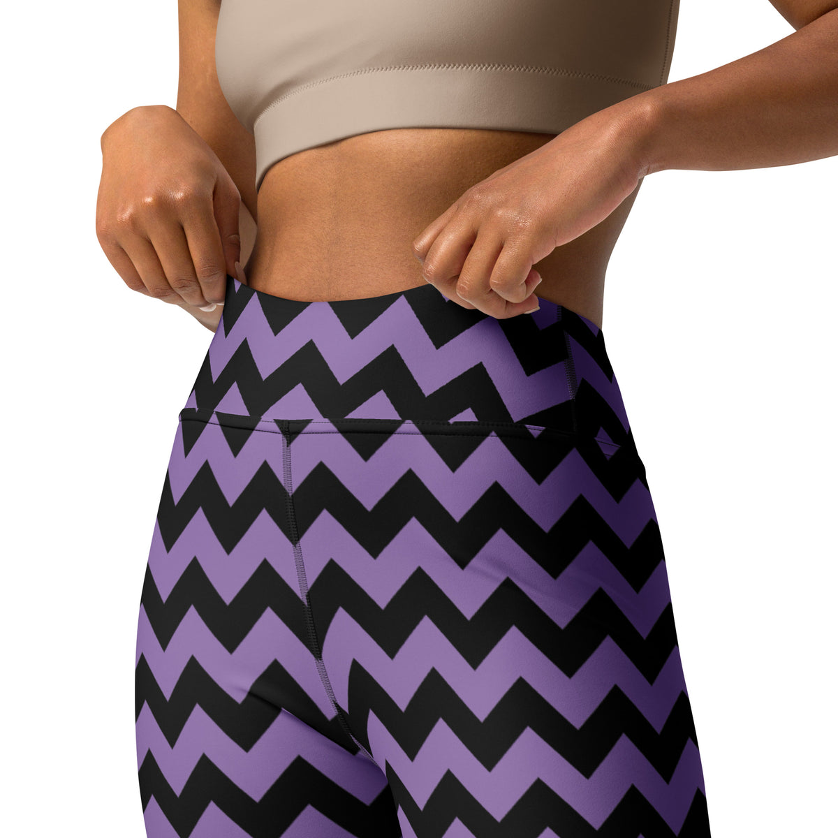 Women's Purple Chevron Halloween Buttery Soft Yoga Leggings - Quick Drying, High Waisted Comfort