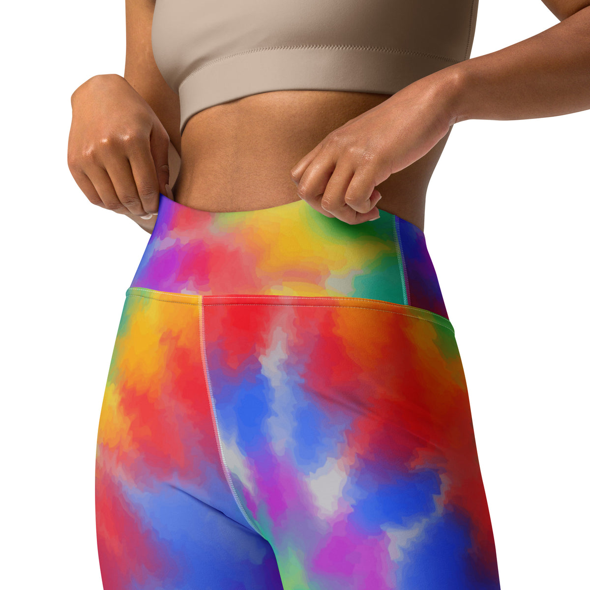 Women's Rainbow Tie Dye Buttery Soft Yoga Leggings - Quick Drying, High Waisted Comfort