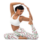 Women's Red & Green Candy Cane Christmas Buttery Soft Yoga Leggings
