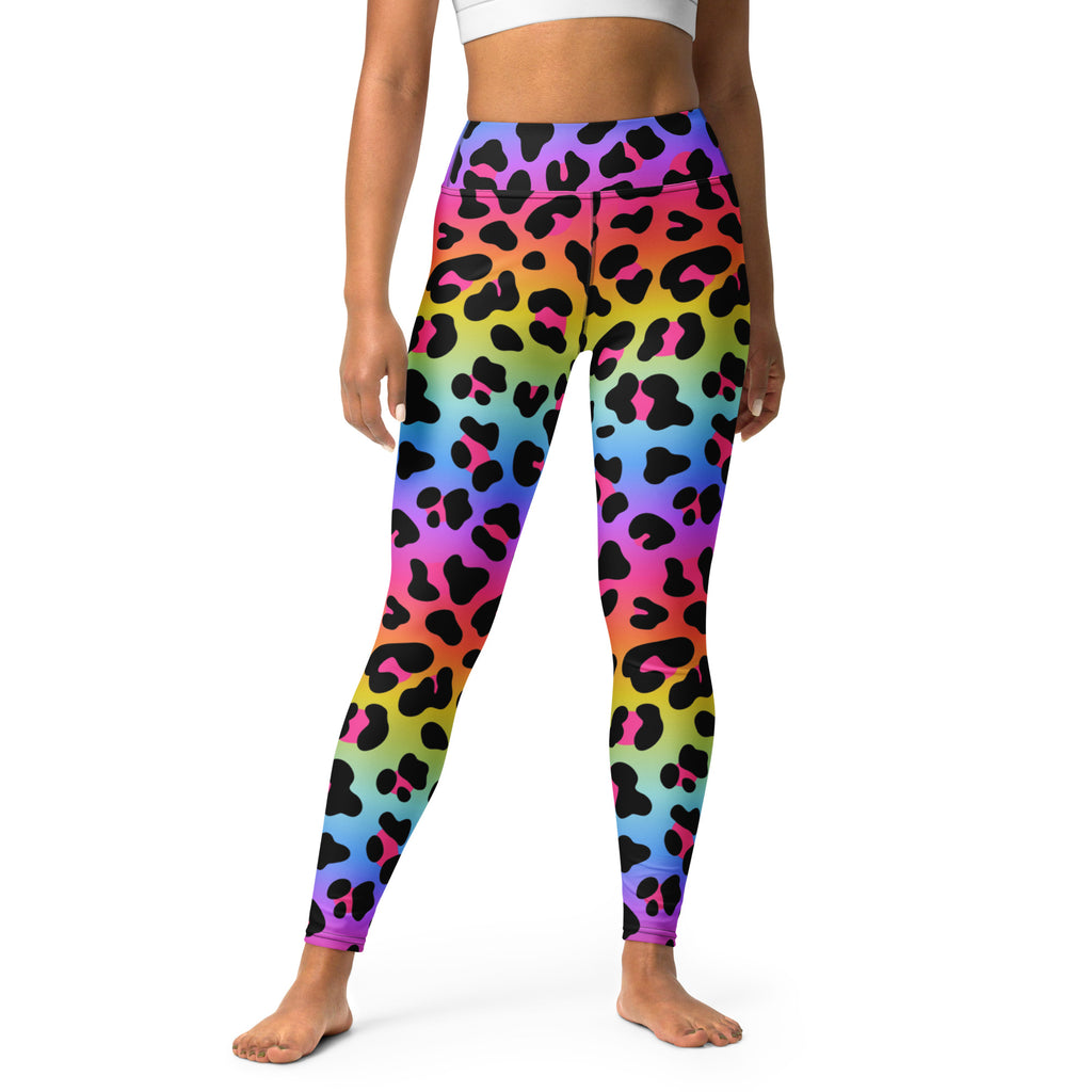 Women's Rainbow Leopard Buttery Soft Yoga Leggings