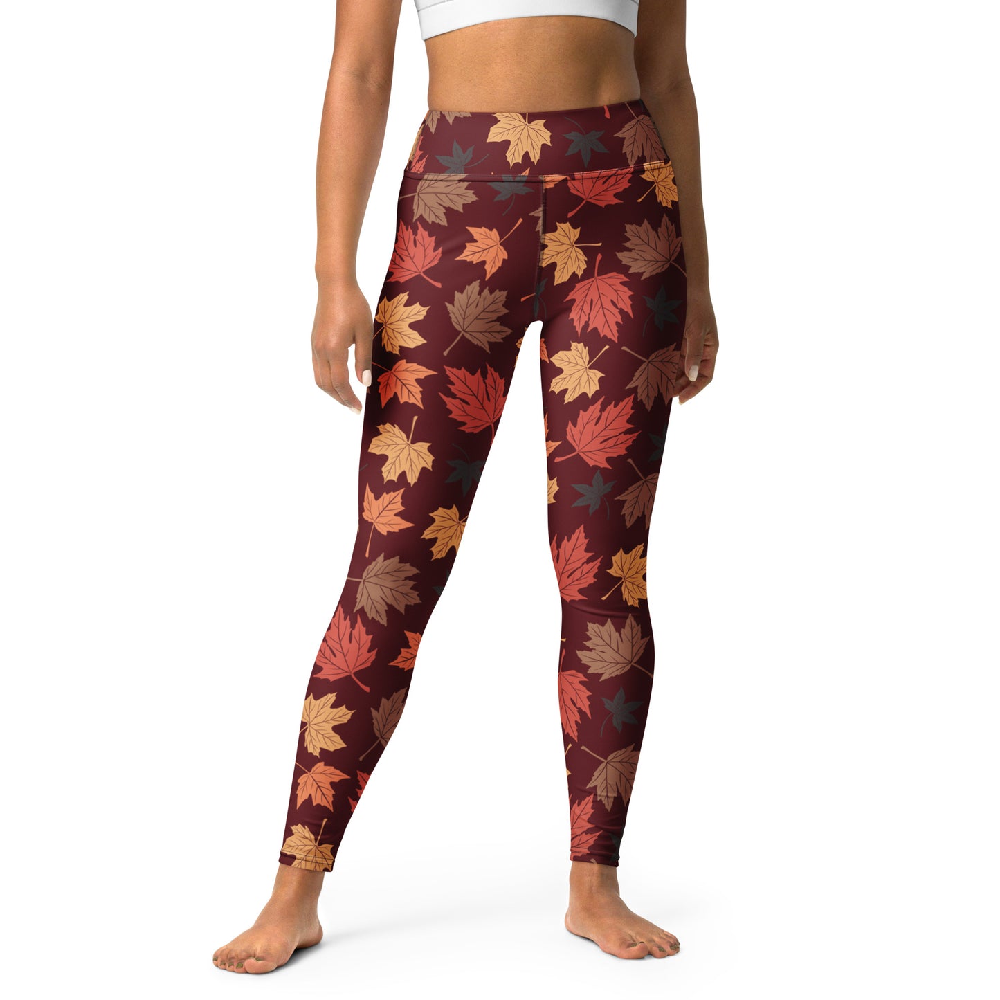 Women's Autumn Maple Leaves Buttery Soft Yoga Leggings