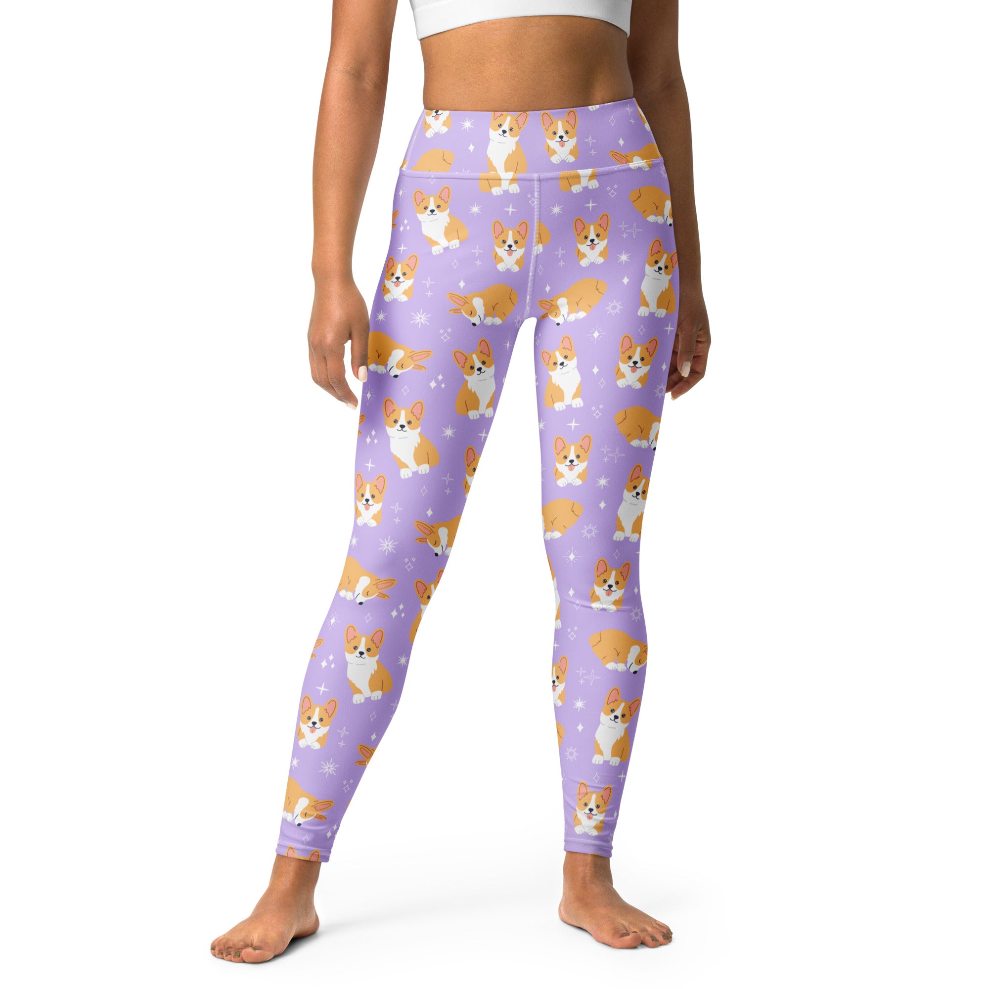 Women's Purple Corgi Dog Buttery Soft Yoga Leggings
