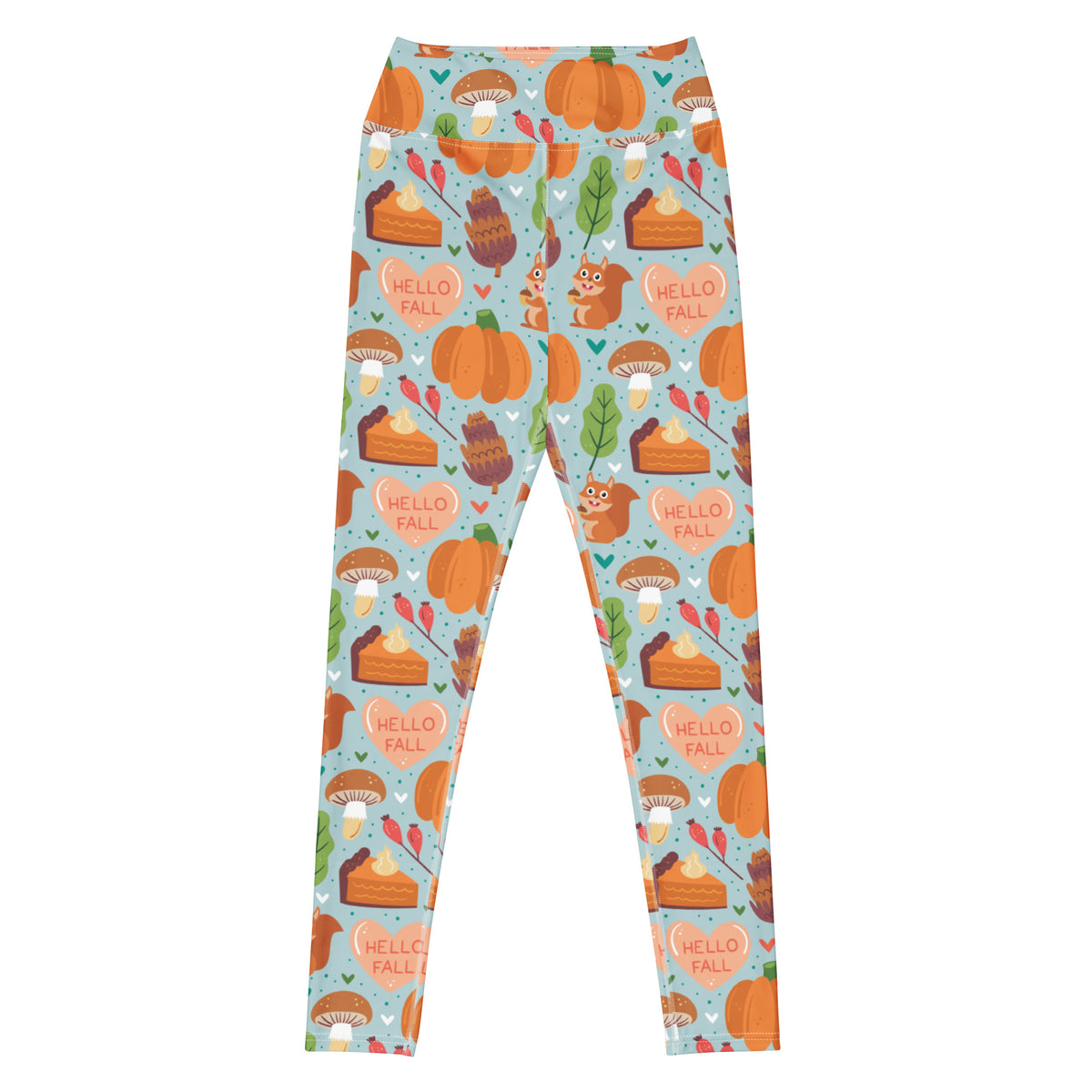 Women's Hello Fall Pumpkin Buttery Soft Yoga Leggings - Quick Drying, High Waisted Comfort