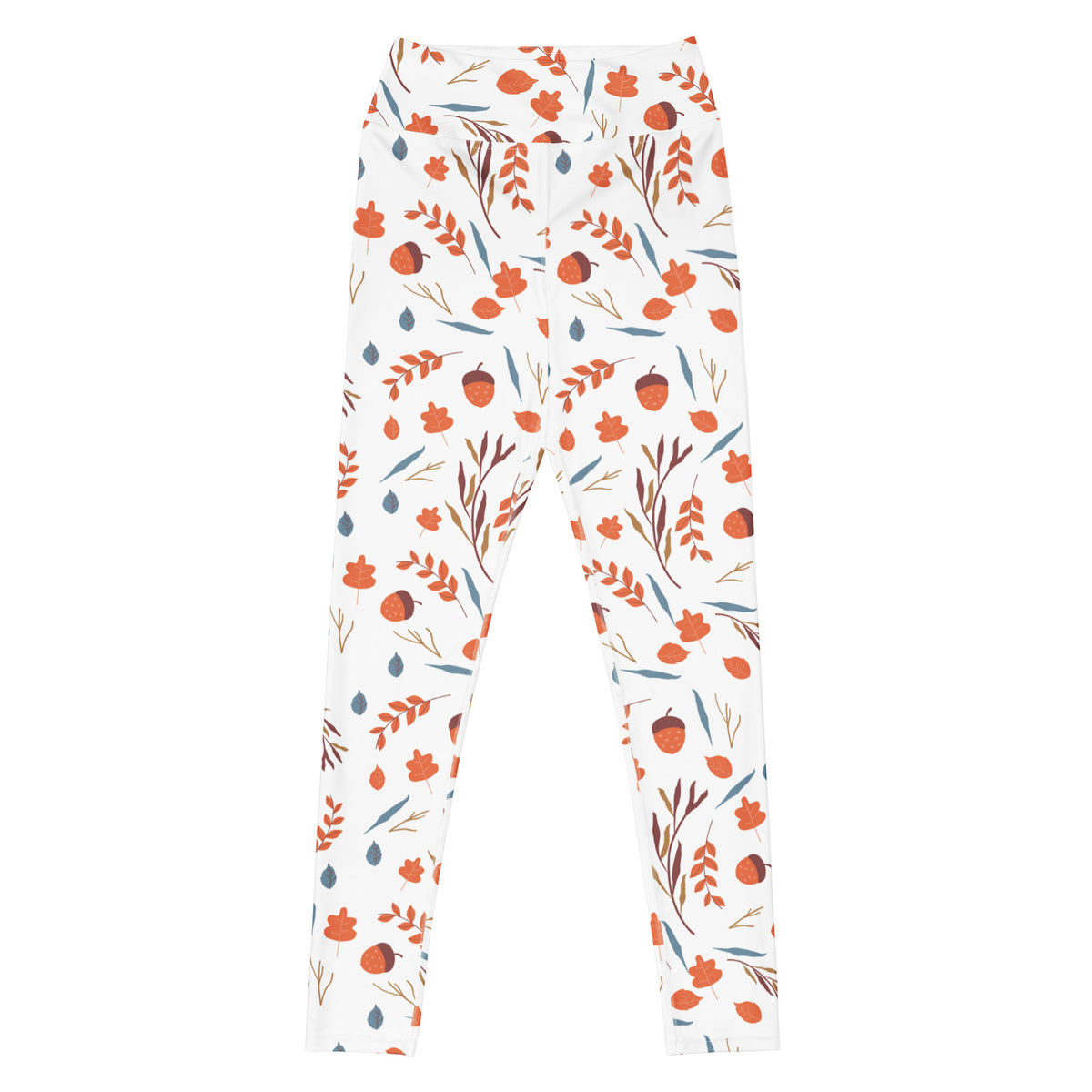 Women's Autumn Leaves & Acorn Buttery Soft Yoga Leggings - Quick Drying, High Waisted Comfort