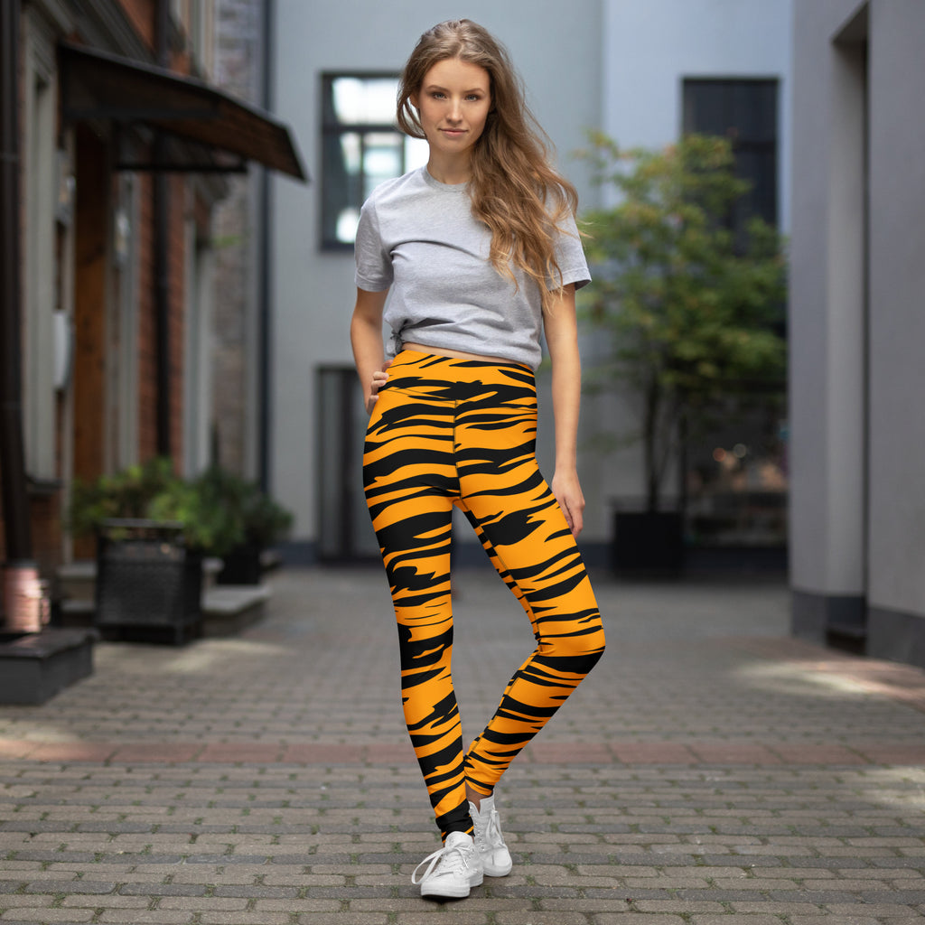 Women's Tiger Stripe Buttery Soft Yoga Leggings - Quick Drying, High Waisted Comfort