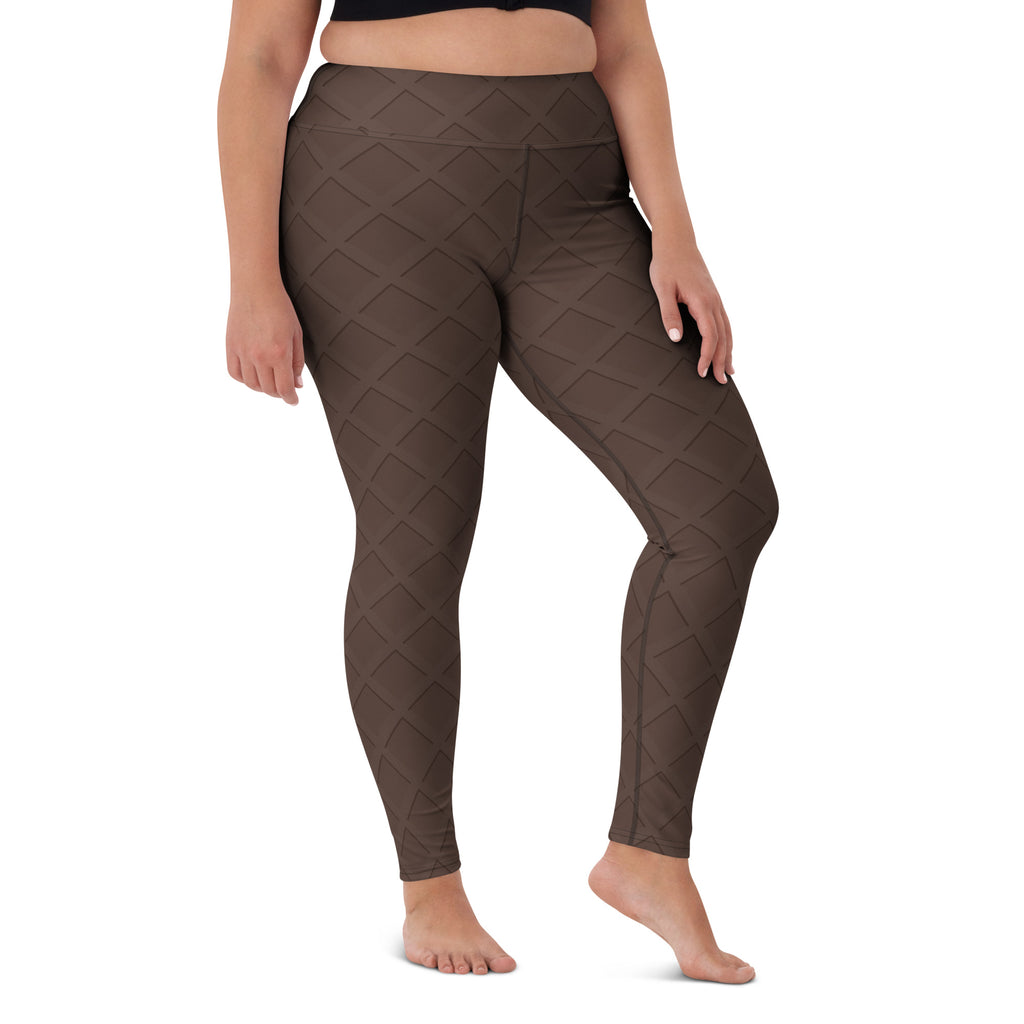 Women's Chocolate Waffle Cone Buttery Soft Yoga Leggings - Quick Drying, High Waisted Comfort