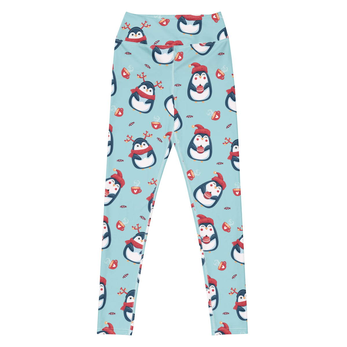 Women's Christmas Penguin Buttery Soft Yoga Leggings - Quick Drying, High Waisted Comfort