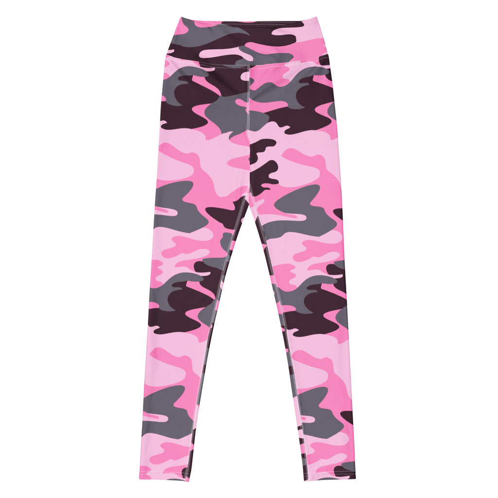 Women's Pink Camouflage Buttery Soft Yoga Leggings - Quick Drying, High Waisted Comfort