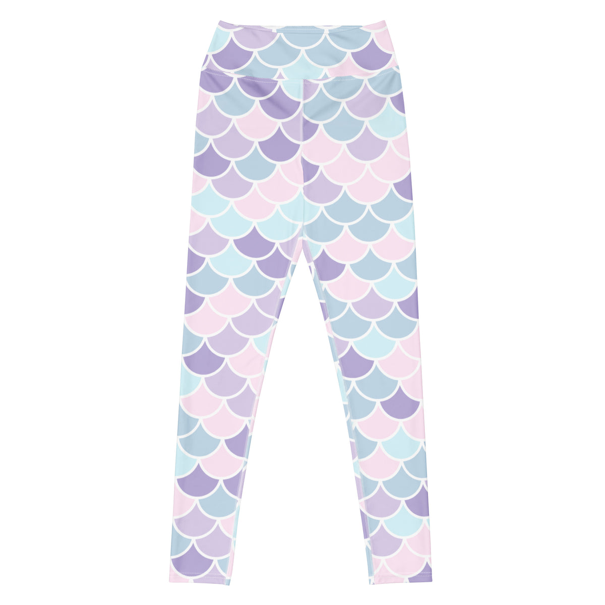 Women's Pastel Mermaid Scales Buttery Soft Yoga Leggings - Quick Drying, High Waisted Comfort
