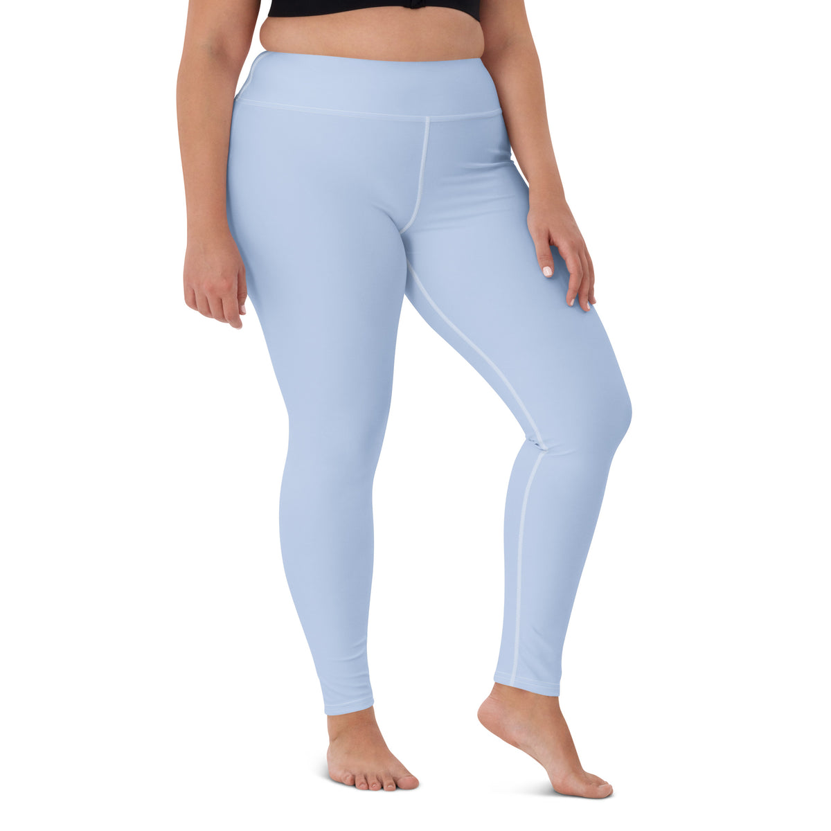 Women's Light Blue Buttery Soft Yoga Leggings - Quick Drying, High Waisted Comfort