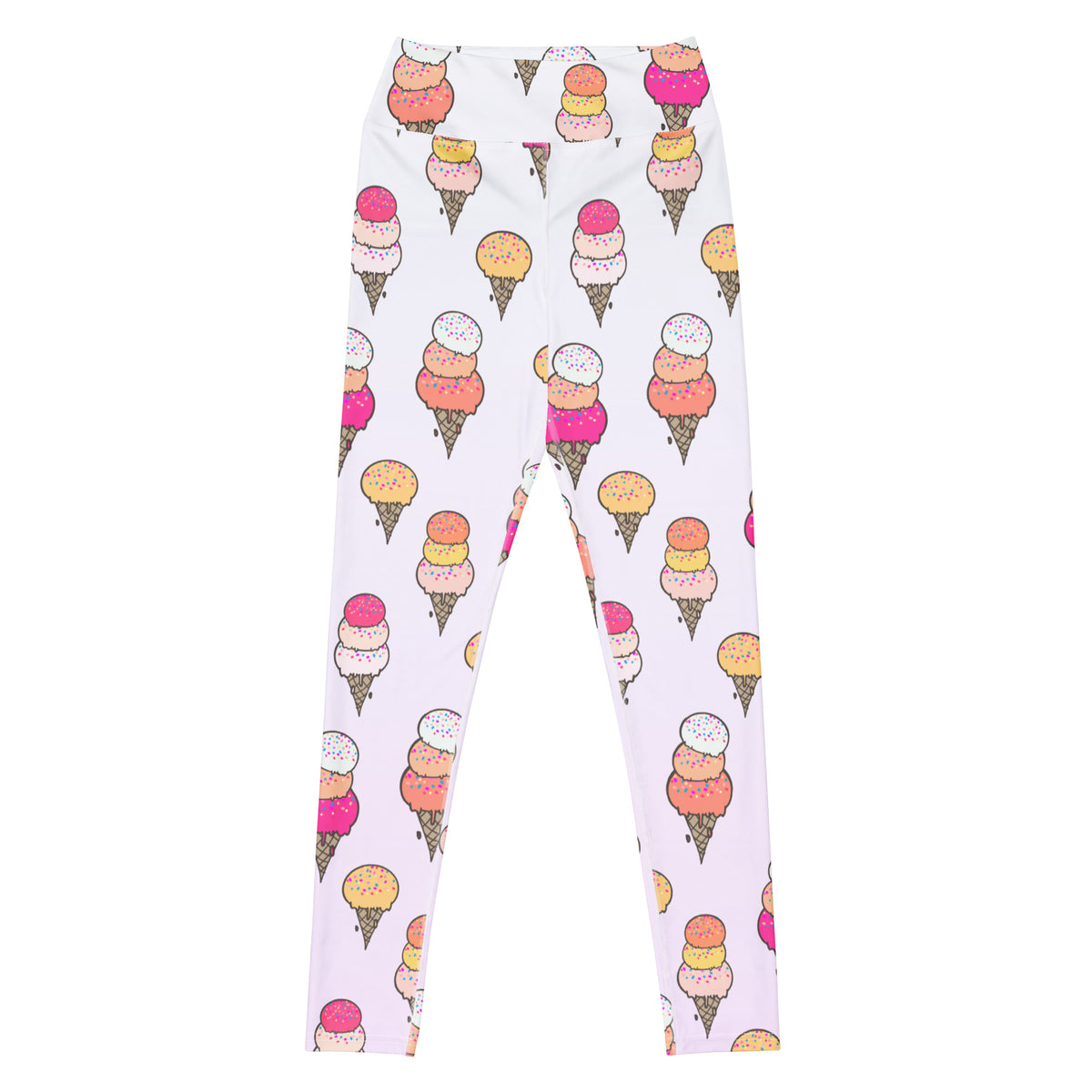 Women's Ice Cream Cone Buttery Soft Yoga Leggings - Quick Drying, High Waisted Comfort