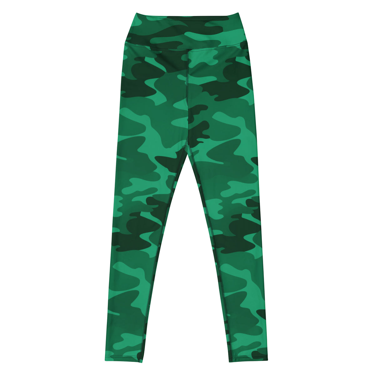 Women's Green Camouflage Buttery Soft Yoga Leggings - Quick Drying, High Waisted Comfort