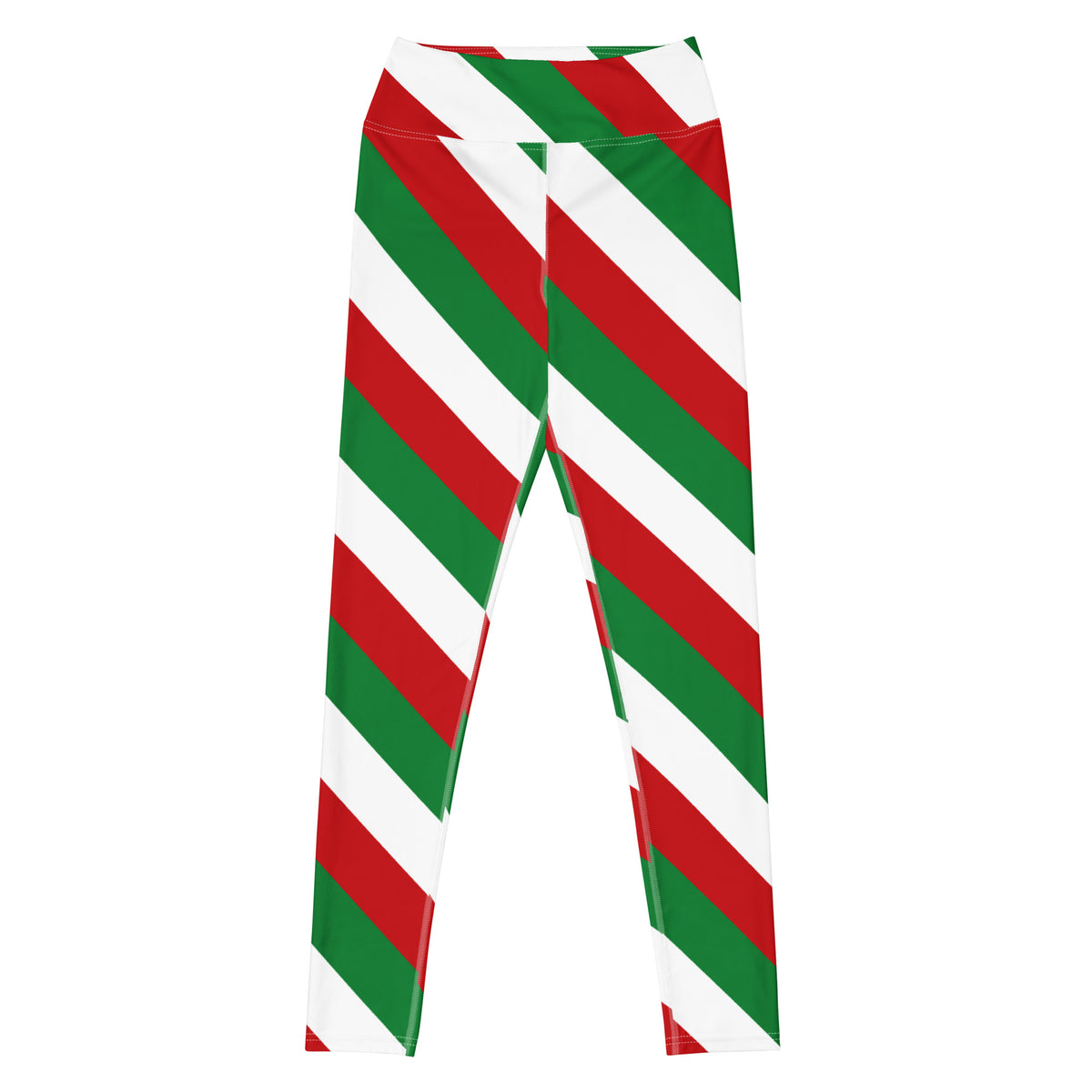 Women's Christmas Candy Cane Stripe Buttery Soft Yoga Leggings - Quick Drying, High Waisted Comfort