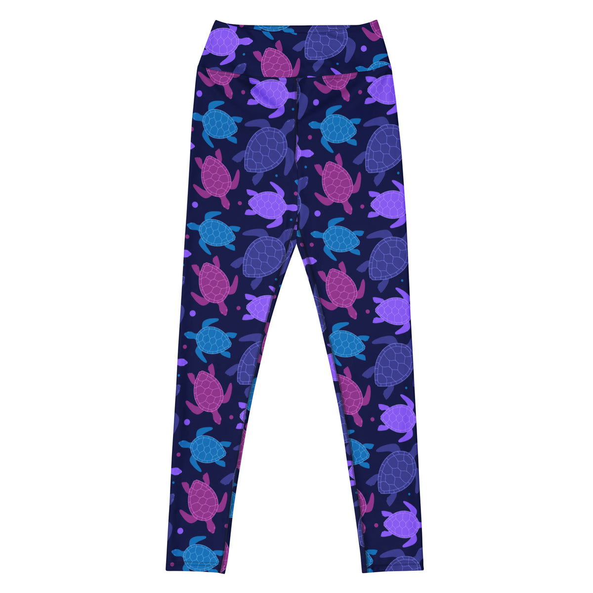 Women's Purple Sea Turtle Buttery Soft Yoga Leggings - Quick Drying, High Waisted Comfort