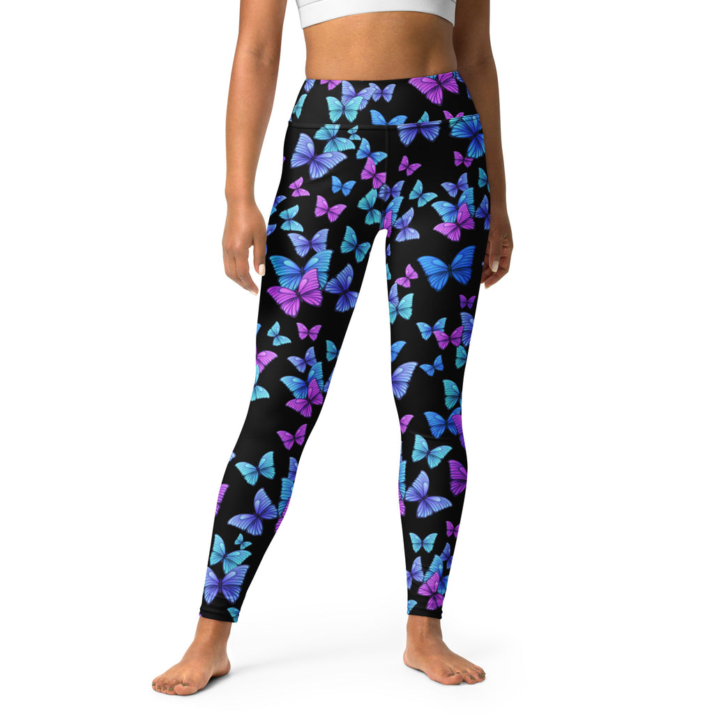 Women's Vibrant Butterfly Yoga Leggings - Quick Drying, High Waisted Buttery Soft Comfort