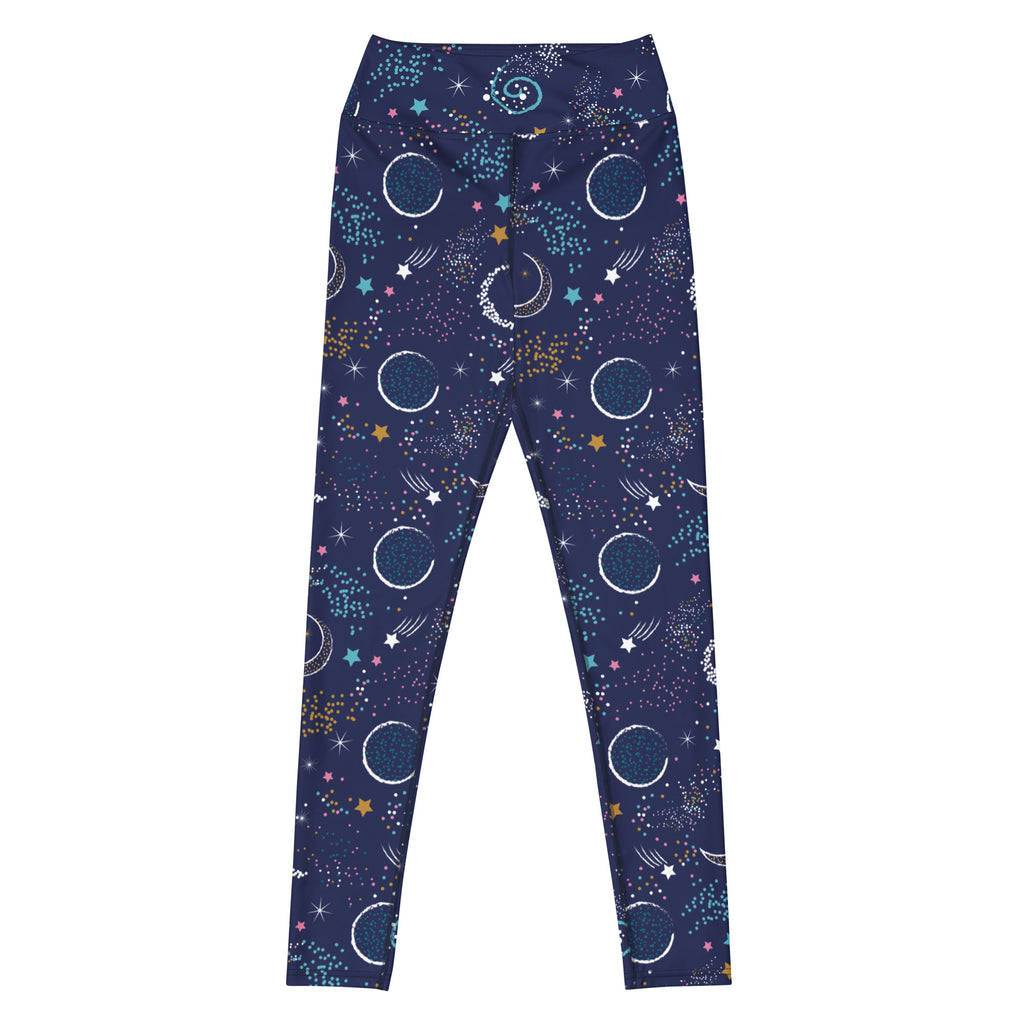 Women's Dark Purple Space Buttery Soft Yoga Leggings - Quick Drying, High Waisted Comfort