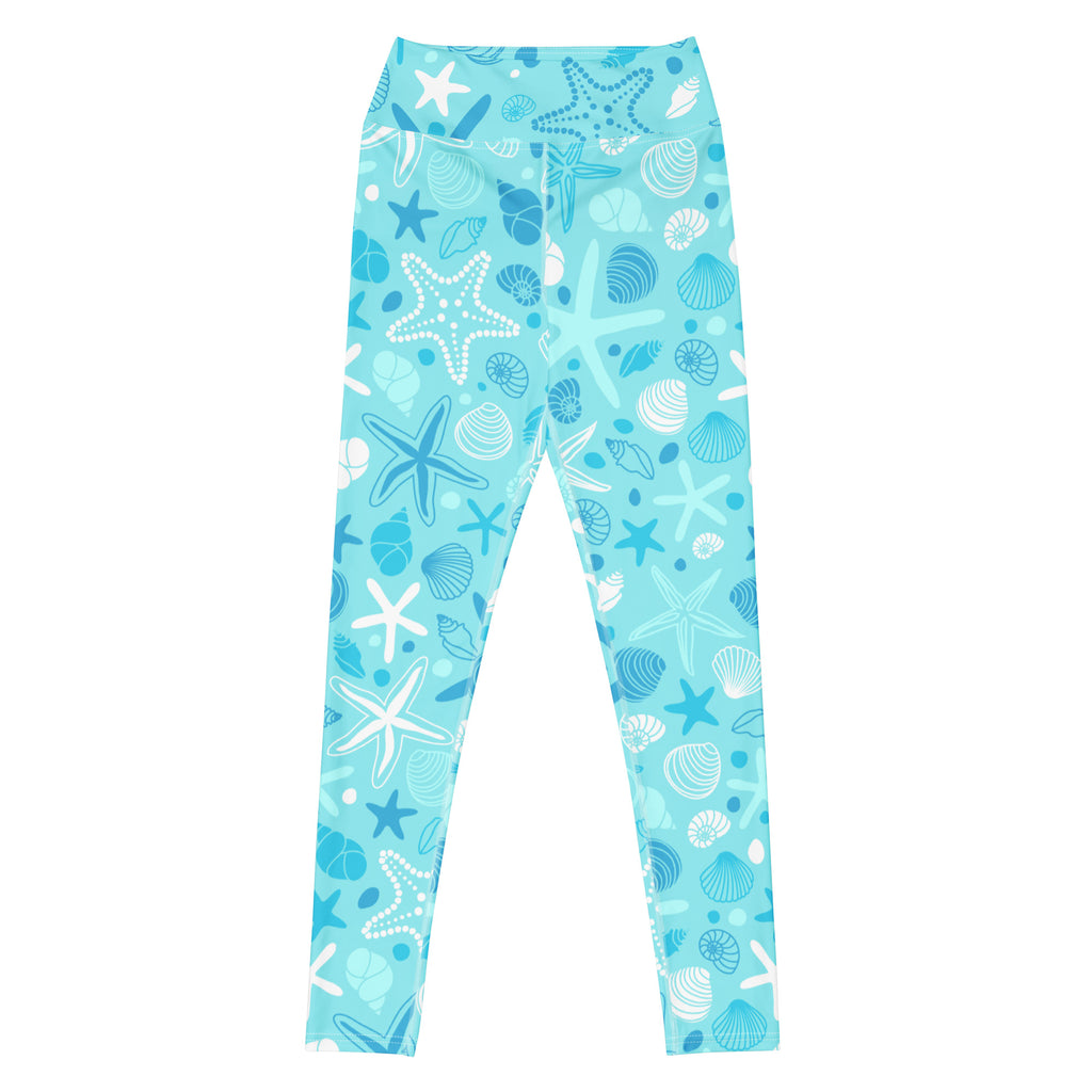 Women's Starfish & Shells Buttery Soft Yoga Leggings - Quick Drying, High Waisted Comfort