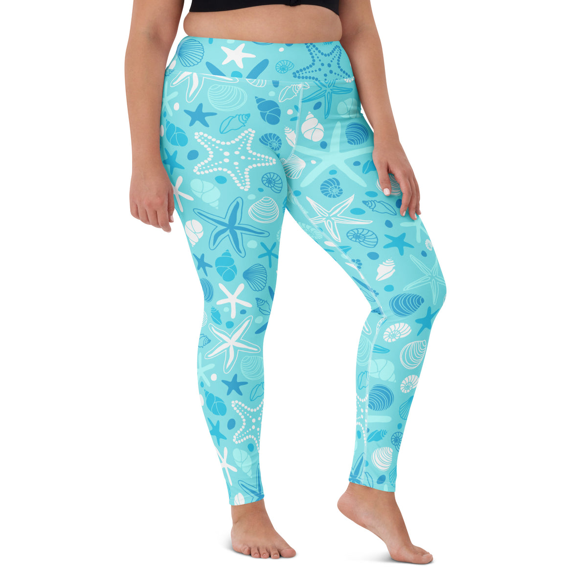 Women's Starfish & Shells Buttery Soft Yoga Leggings - Quick Drying, High Waisted Comfort