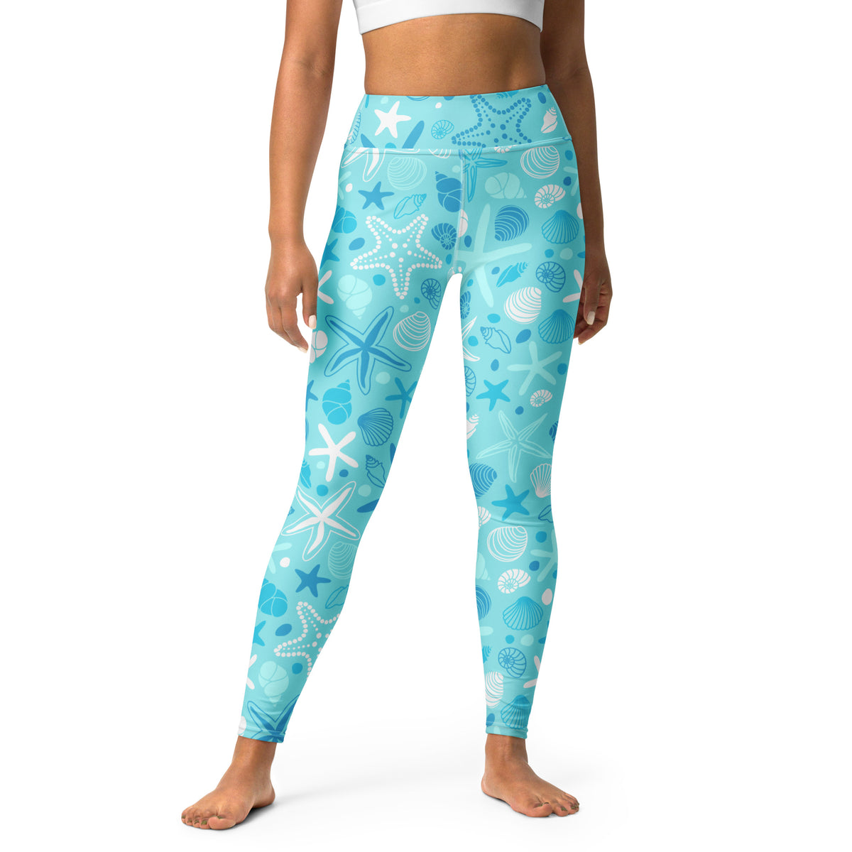 Women's Starfish & Shells Buttery Soft Yoga Leggings - Quick Drying, High Waisted Comfort