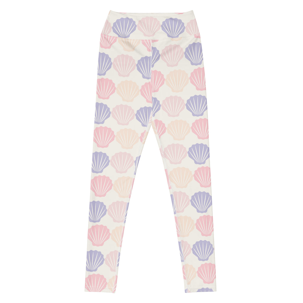 Women's Pastel Seashell Buttery Soft Yoga Leggings - Quick Drying, High Waisted Comfort