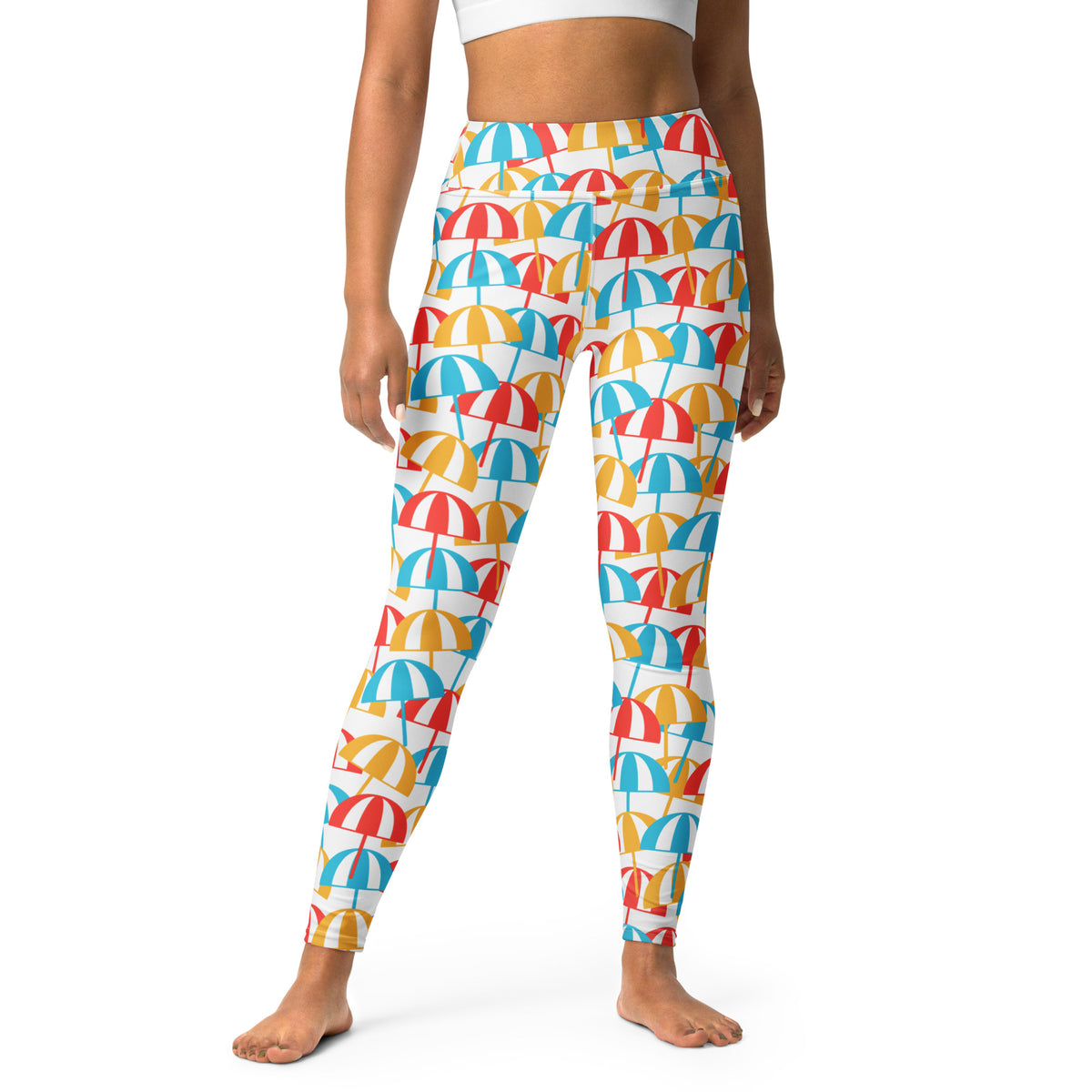 Women's Beach Umbrella Buttery Soft Yoga Leggings - Quick Drying, High Waisted Comfort