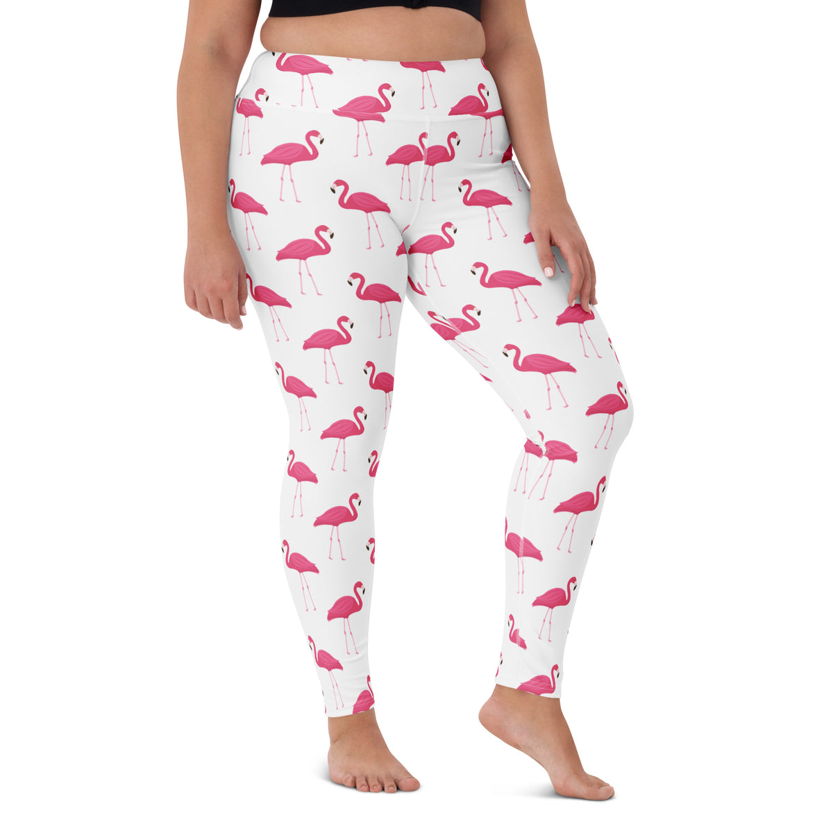Women's Pink Flamingo Buttery Soft Yoga Leggings - Quick Drying, High Waisted Comfort