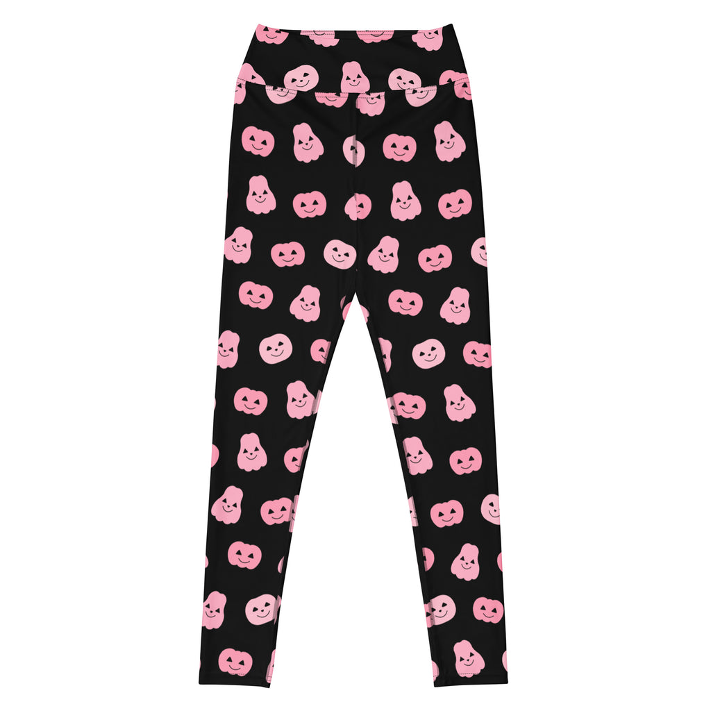 Women's Pink Pumpkin Halloween Buttery Soft Yoga Leggings - Quick Drying, High Waisted Comfort