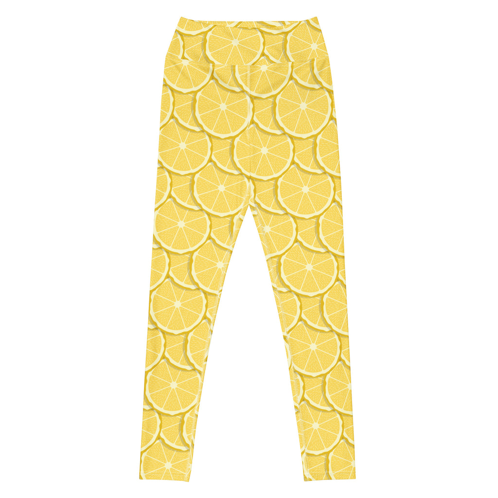 Women's Lemon Slice Buttery Soft Yoga Leggings - Quick Drying, High Waisted Comfort