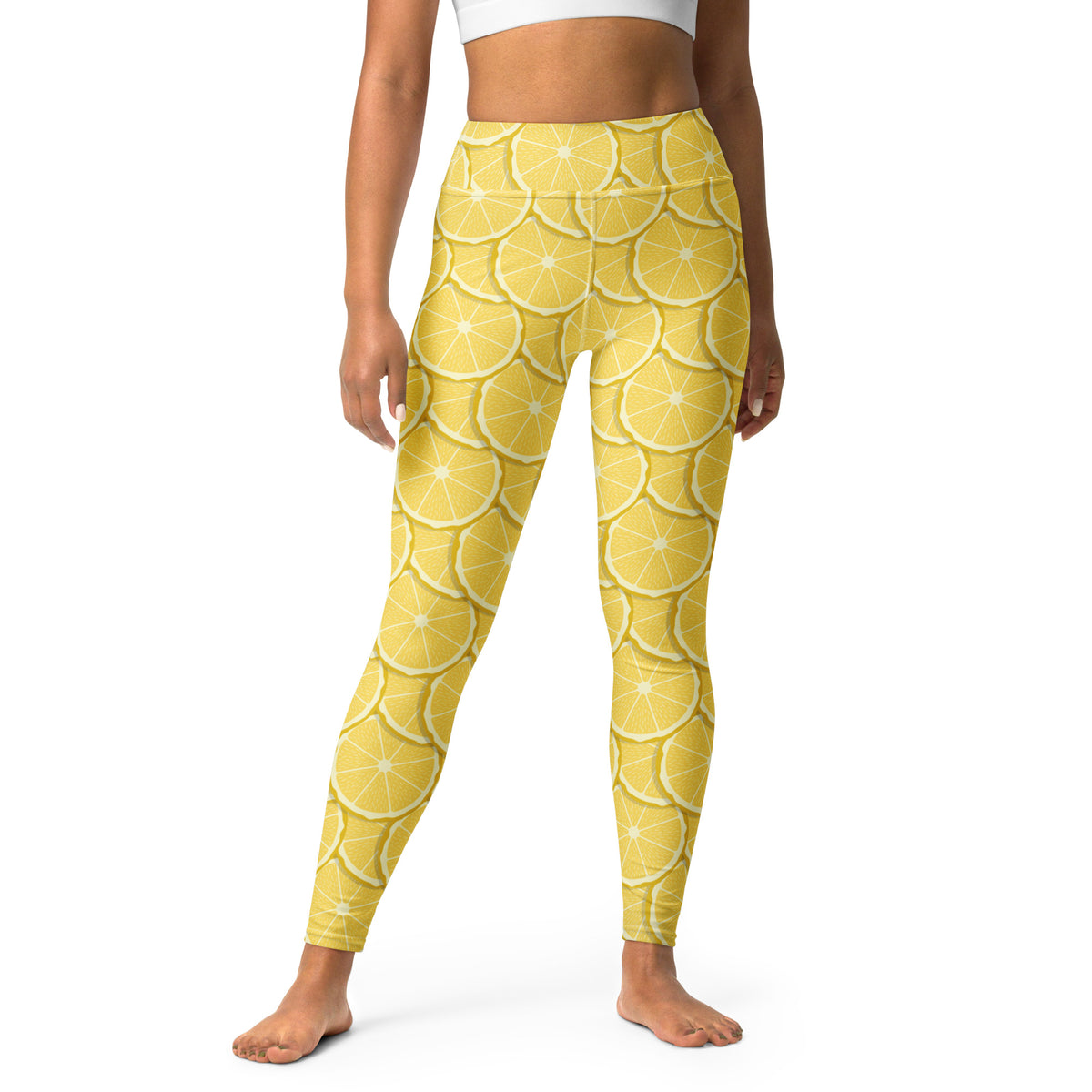 Women's Lemon Slice Buttery Soft Yoga Leggings - Quick Drying, High Waisted Comfort