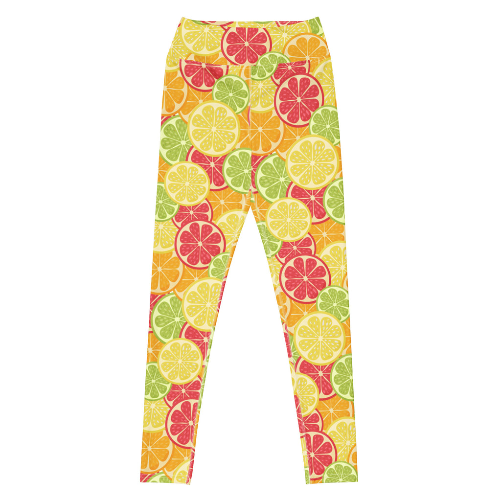 Women's Citrus Fruit Buttery Soft Yoga Leggings - Quick Drying, High Waisted Comfort
