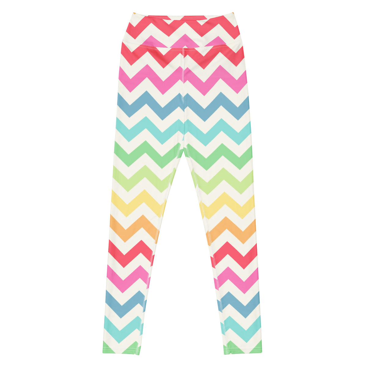 Women's Rainbow Chevron Buttery Soft Yoga Leggings - Quick Drying, High Waisted Comfort