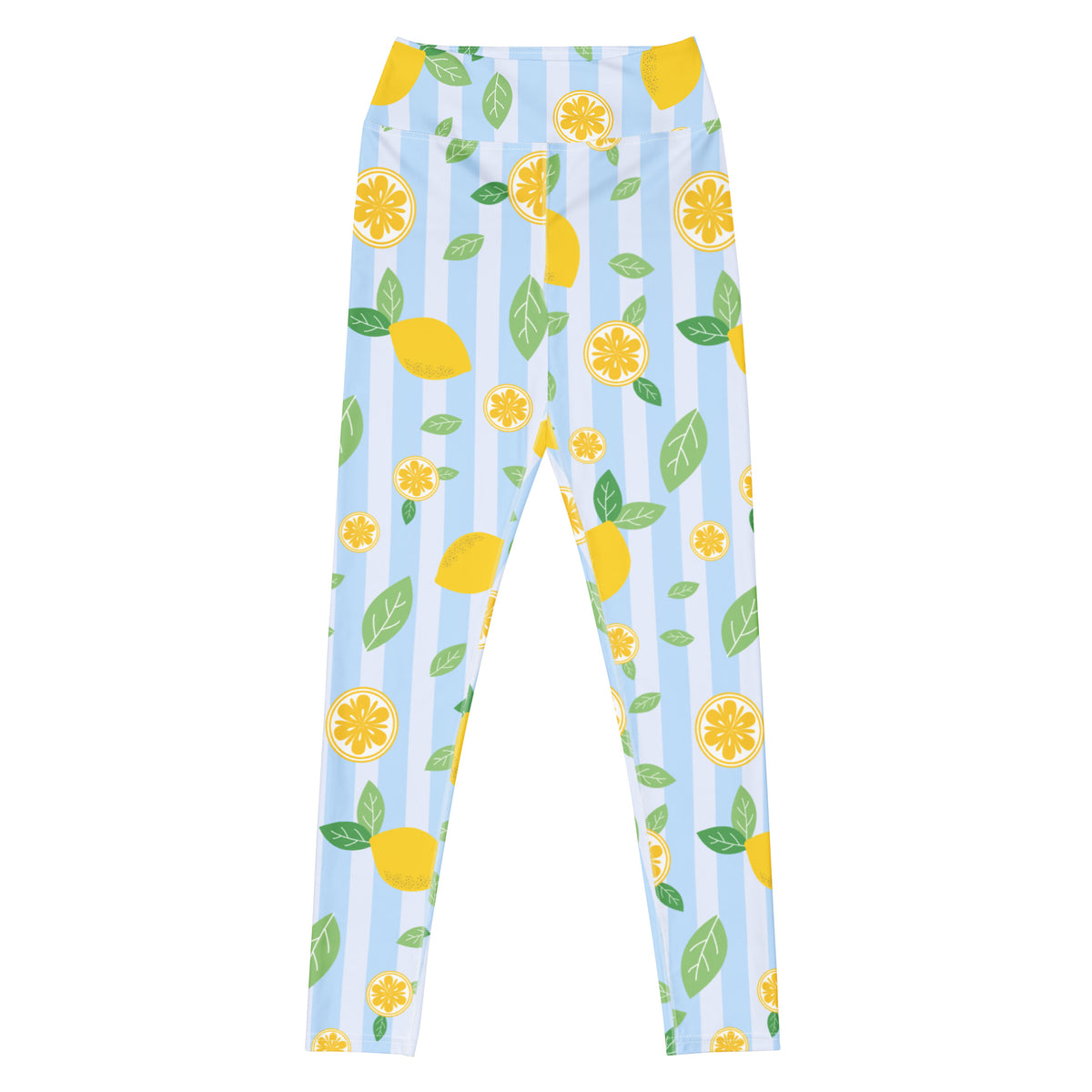 Women's Lemon Stripe Buttery Soft Yoga Leggings - Quick Drying, High Waisted Comfort