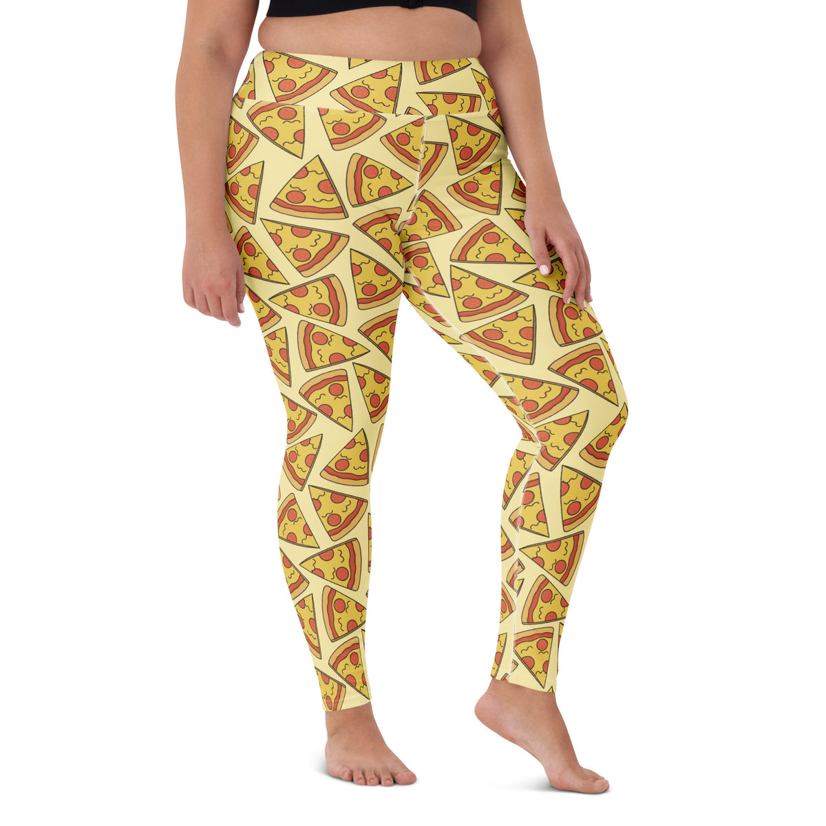 Women's Pizza Buttery Soft Yoga Leggings - Quick Drying, High Waisted Comfort