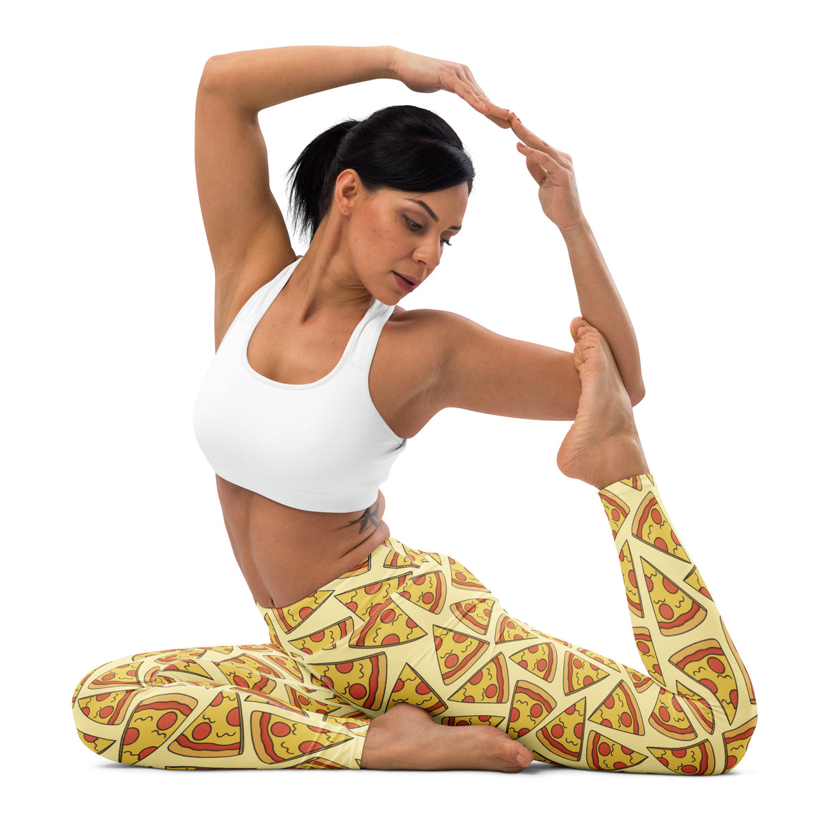 Women's Pizza Buttery Soft Yoga Leggings - Quick Drying, High Waisted Comfort