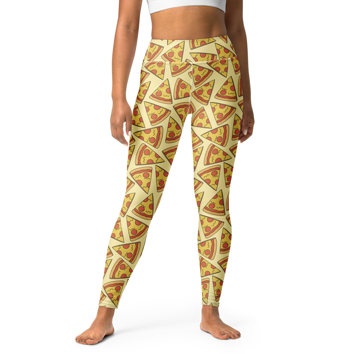 Women's Pizza Buttery Soft Yoga Leggings - Quick Drying, High Waisted Comfort