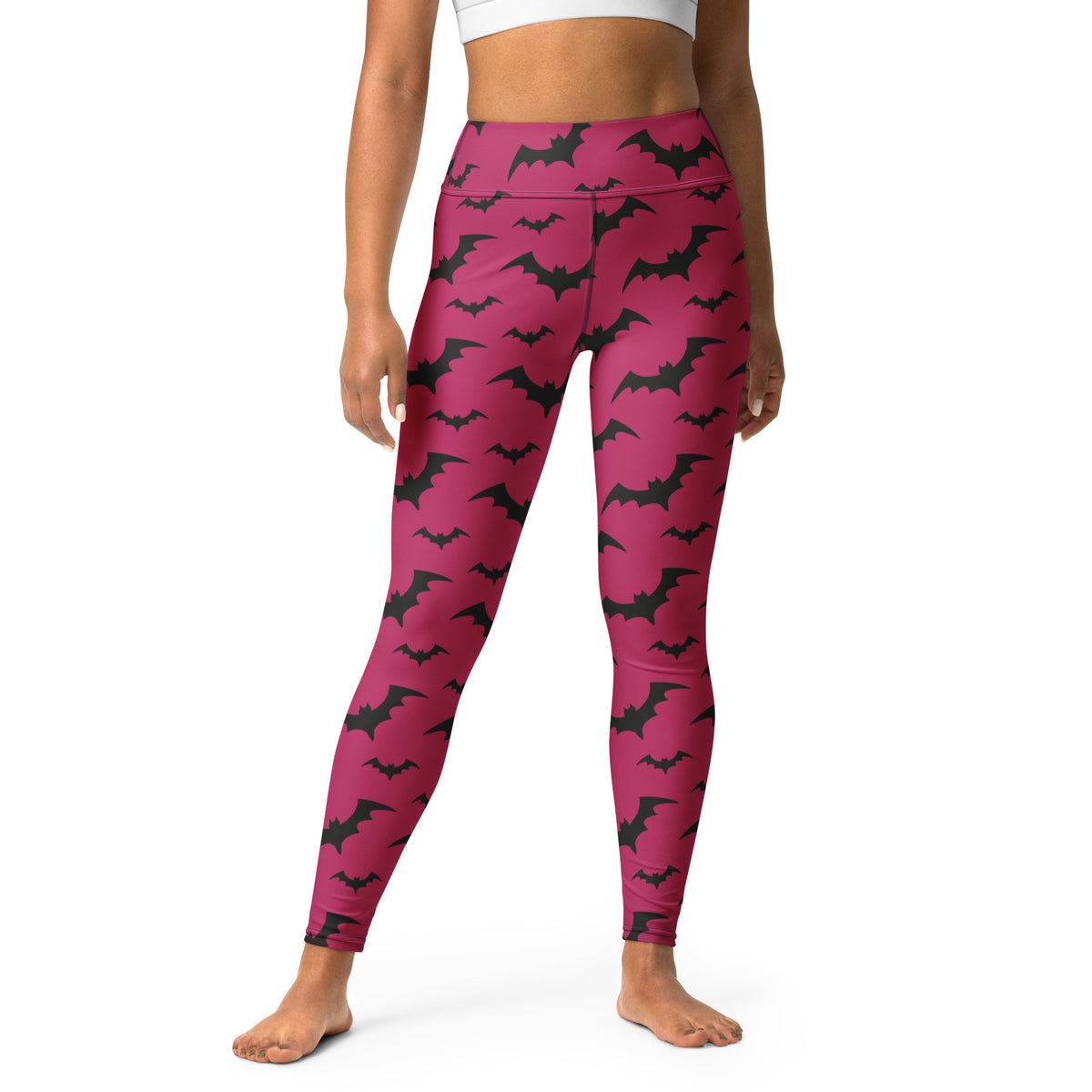 Women's Dark Pink Buttery Soft Yoga Leggings - Quick Drying, High Waisted Comfort