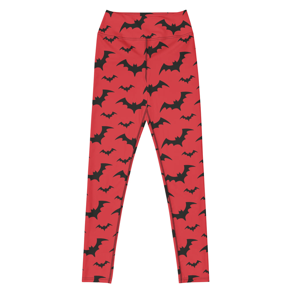 Women's Red Buttery Soft Yoga Leggings - Quick Drying, High Waisted Comfort