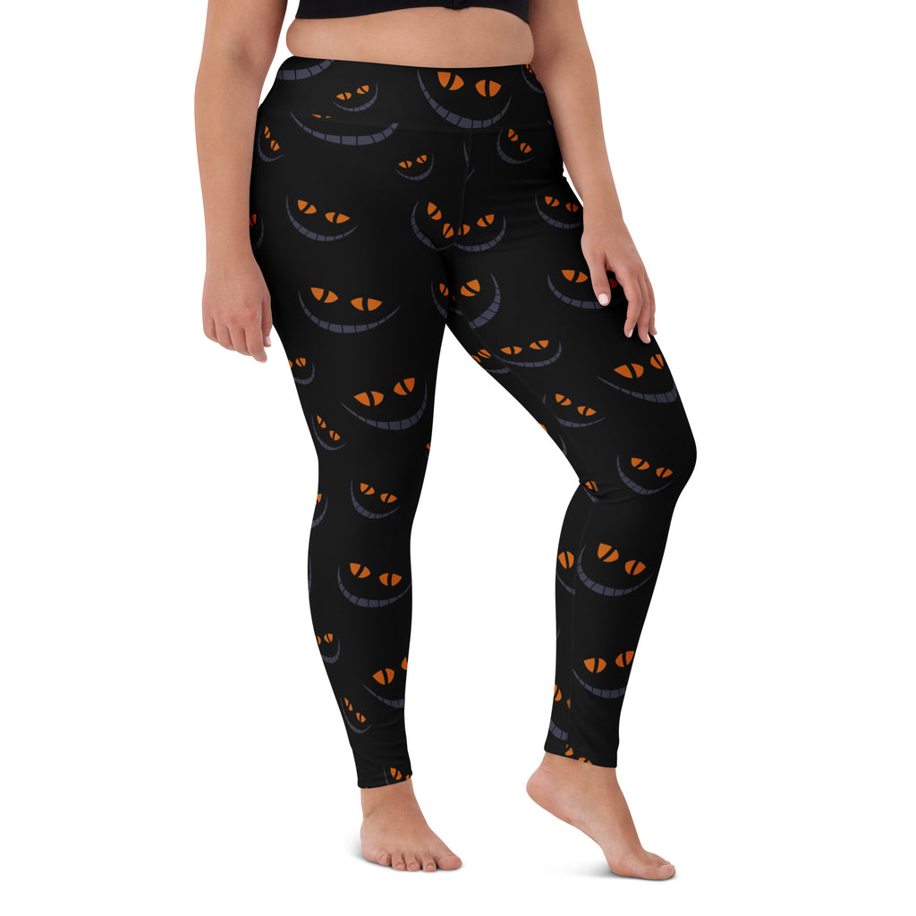 Women's Spooky Black Cat Buttery Soft Yoga Leggings - Quick Drying, High Waisted Comfort