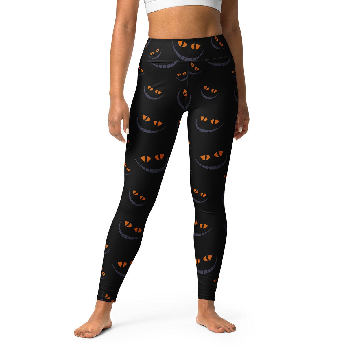 Women's Spooky Black Cat Buttery Soft Yoga Leggings - Quick Drying, High Waisted Comfort