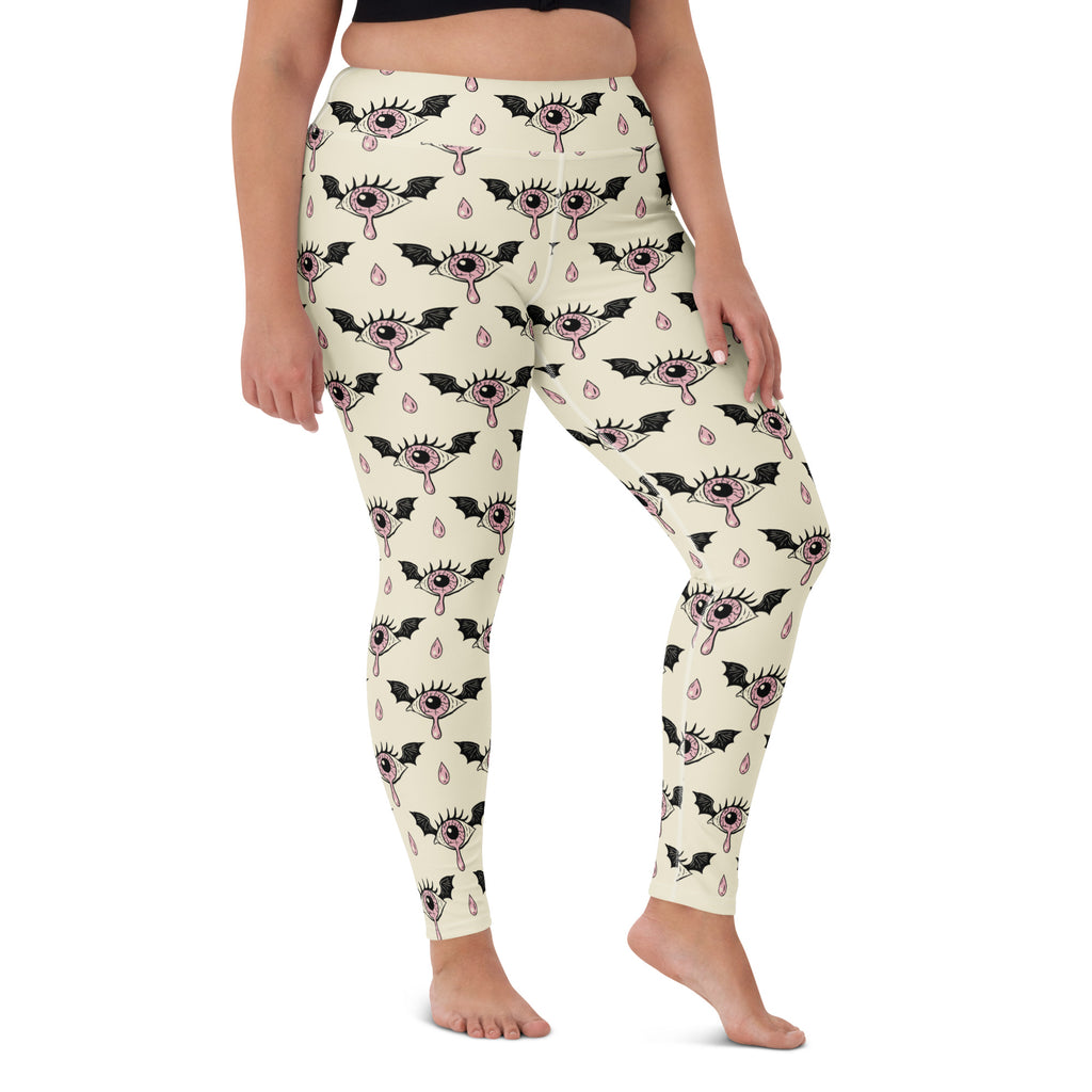 Women's Creepy Eye Halloween Buttery Soft Yoga Leggings - Quick Drying, High Waisted Comfort