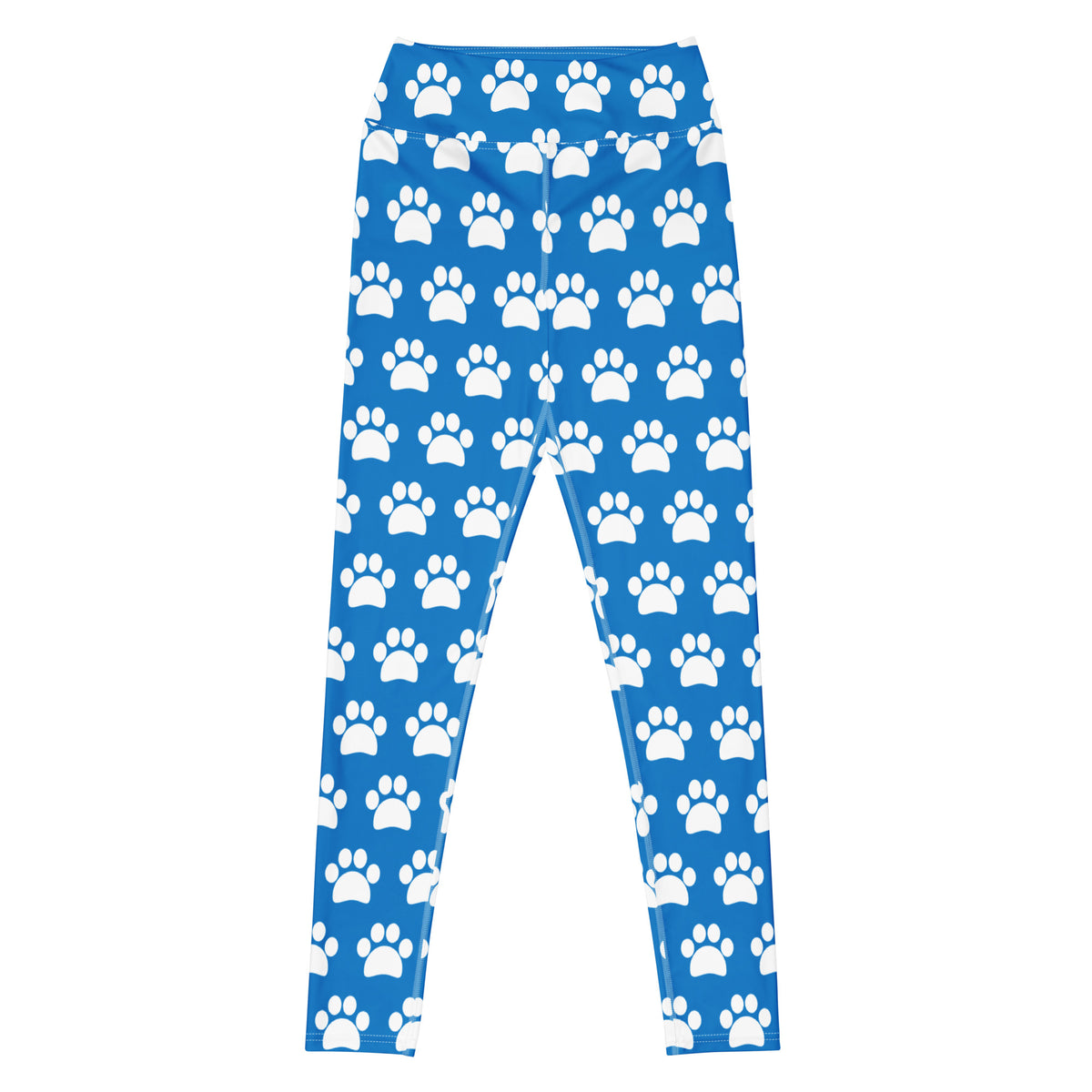 Women's Royal Blue Paw Print Buttery Soft Yoga Leggings - Quick Drying, High Waisted Comfort