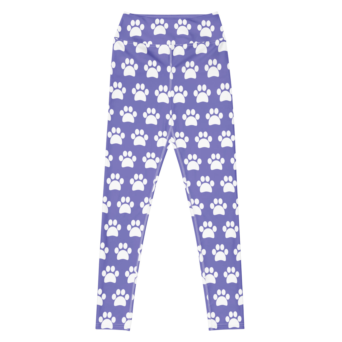 Women's Purple Paw Print Buttery Soft Yoga Leggings - Quick Drying, High Waisted Comfort