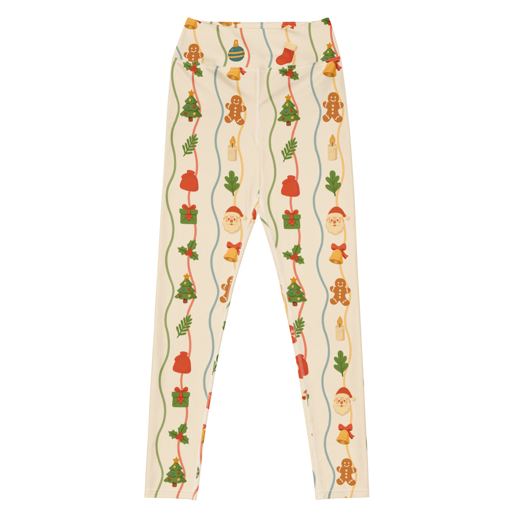 Women's Wavy Christmas Buttery Soft Yoga Leggings - Quick Drying, High Waisted Comfort