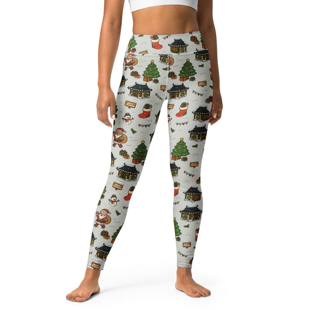 Women's Christmas Village Buttery Soft Yoga Leggings - Quick Drying, High Waisted Comfort