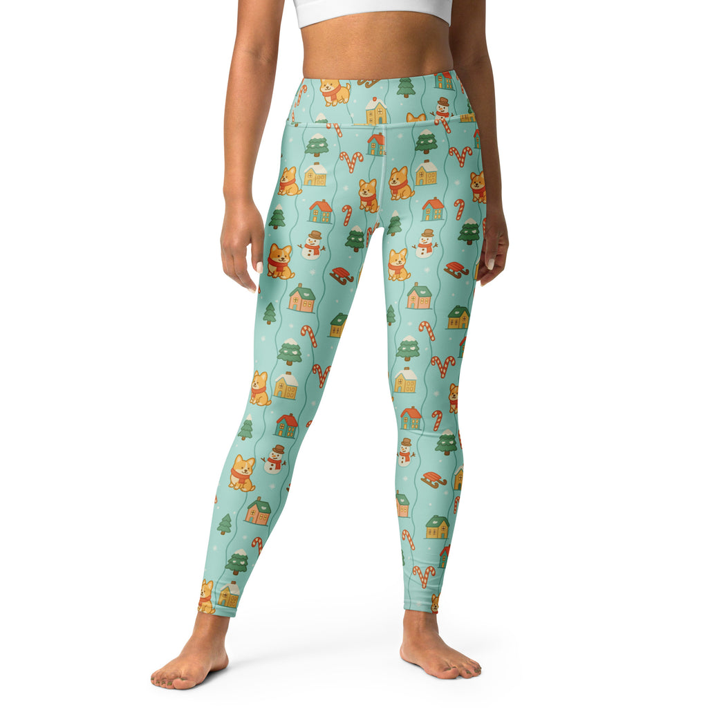 Women's Corgi Christmas Buttery Soft Yoga Leggings - Quick Drying, High Waisted Comfort