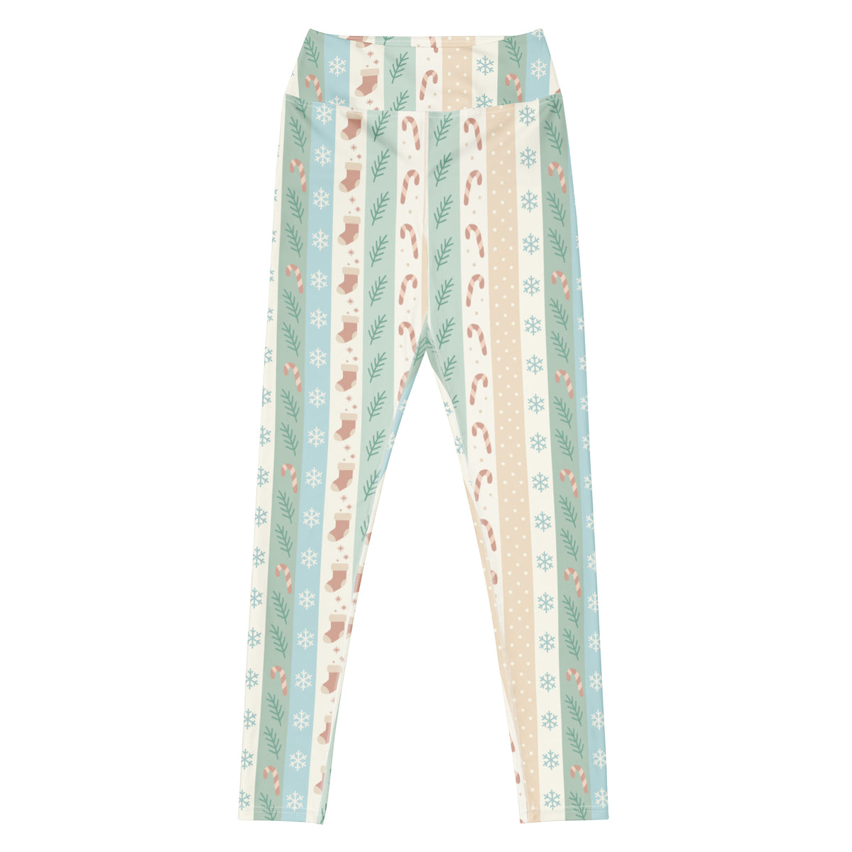 Women's Striped Christmas Buttery Soft Yoga Leggings - Quick Drying, High Waisted Comfort