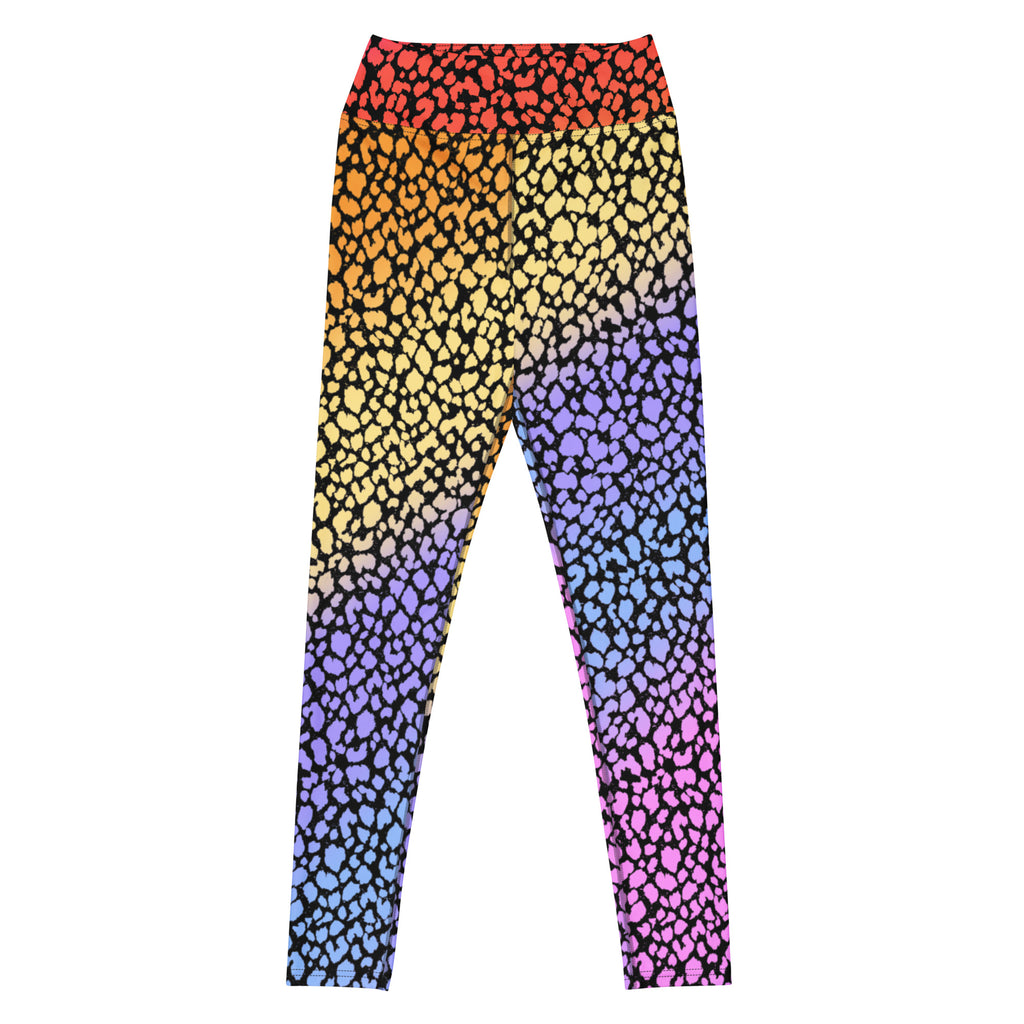 Women's Colorful Leopard Print Buttery Soft Yoga Leggings - Quick Drying, High Waisted Comfort