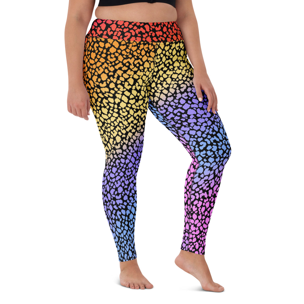Women's Colorful Leopard Print Buttery Soft Yoga Leggings - Quick Drying, High Waisted Comfort