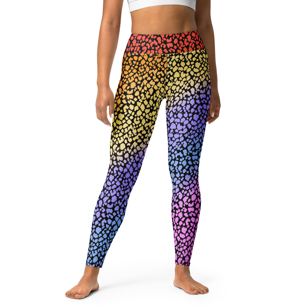 Women's Colorful Leopard Print Buttery Soft Yoga Leggings - Quick Drying, High Waisted Comfort